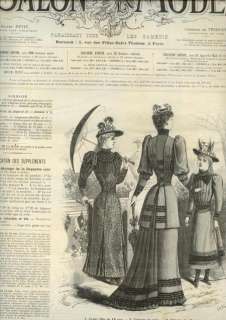 ORIGINAL SALON MODE April 16,1892 +clothing PATTERN  