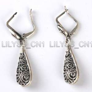 18K White Gold Plated Craft Dangle 1.6 Earrings 015EB  