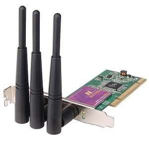  802.11b/g/n MIMO 2.4GHz Wireless LAN PCI Card Electronics