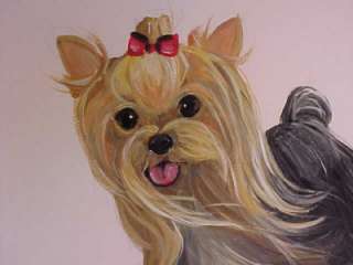 YORKIE ORIGINAL PAINTING ON 11X14 CANVAS BOARD GESSO WHITE 