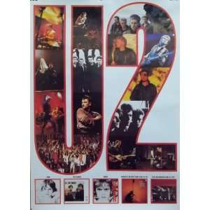  U2 80s Collage 24x34 Poster Bono The Edge Everything 