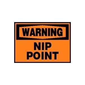  WARNING Labels NIP POINT Adhesive Dura Vinyl   Each 3 1/2 