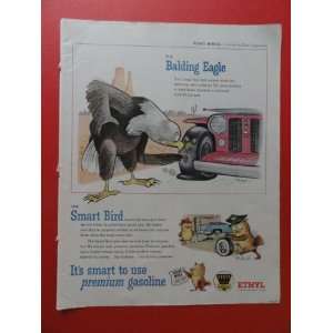  1956 Ethyl Gasoline, print advertisement (Balding Eagle 