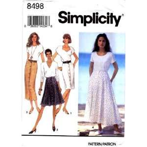 Simplicity Sewing Pattern 8498 Misses Slim or Flared Skirt, Each in 2 