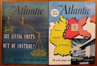 Lot of 9 THE ATLANTIC Magazine Back Issues 1957 1958  