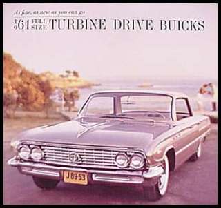 1961 Buick Turbine Brochure  LeSabre Invicta 225, Mint  