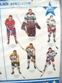 vtg 1967/68 ALL STAR TEAM NHL WALL POSTER Signed HULL  