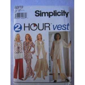  Simplicity 8809 2 Hour Vest Pattern Size BB (L, XL 