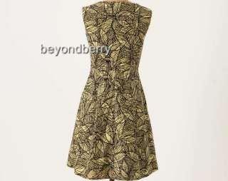 NEW Anthropologie Weston Wear Emerging Leaves Dress Size 0 6 8 10 