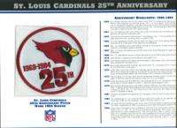 1984 ST LOUIS CARDINALS 25TH ANNIVERSARY OFFICIAL NFL JERSEY PATCH 