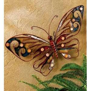  Handcrafted Wrought Iron Indoor/Outdoor Butterfly Wall Art 
