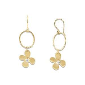  Diamond Flower Earrings in 14K Yellow Gold Maui Divers of 