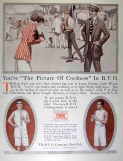 This is an original, print advertising for B.V.D Company mens 