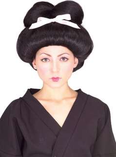 Japanese Geisha Girl Womens Black Costume Wig  