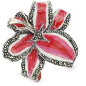  Karen London Marcasite Deco Lily Ring, Size 8 Jewelry