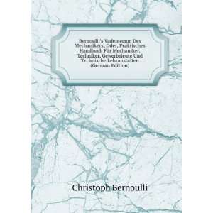   Technische Lehranstalten (German Edition) Christoph Bernoulli Books