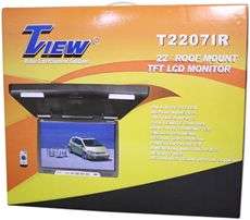 TVIEW 22 GRAY FLIP DOWN TFT CAR MONITOR+(2)HEADPHONES  