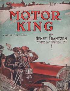 Motor King March & Two Step, 1908, Old Cars on cover, second offered 