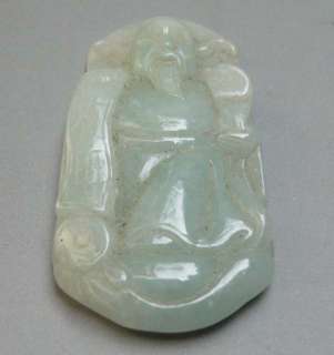 Chinese Jade god of wealth Tsai Shen Yeh Pendant  