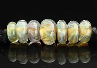 Yaun Opaline 7 American Glass Button Lampwork Beads  