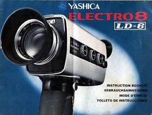 YASHICA ELECTRO 8 LD 6 SUPER 8 CAMERA MANUAL ON CD  