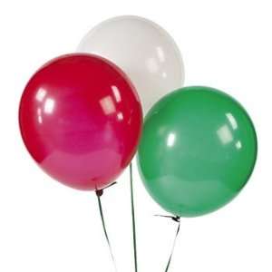 Latex Red Green & White Balloon Assortment   Balloons & Streamers 
