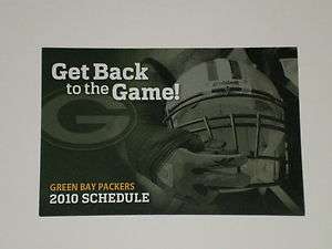 Green Bay Packers 2010 Pocket Schedule  
