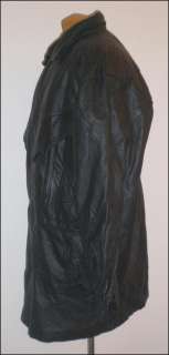Leather Coat Black Heavy Lined Mens S by 4U of California Chest 48 