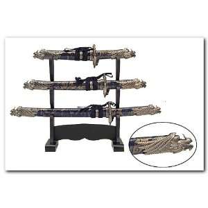 SALE 3pc Set MINI Samurai Swords set KHK237083BL  Sports 