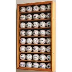 40 Baseball Display Case Cabinet Holder Wall Rack w/ UV Protection 