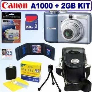  Canon Powershot A1000 IS 10MP Digital Camera Blue + 2GB 