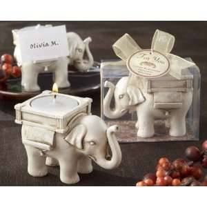  Baby Keepsake Lucky Elephant Antique Ivory Finish Tea 