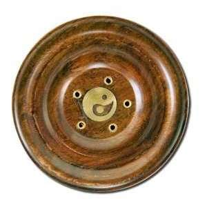  Burners   Dish Holder with Yin/Yang Inlay Brass   Blue Pearl Wood 