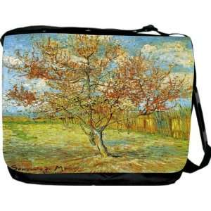  KnightTM Van Gogh Art Pink Peach Tree Blossom Messenger Bag   Book 