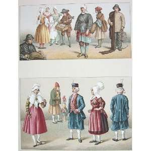 FRANCE Men & Womens Folk Costume Fashion of Saone et Loire    SUPERB 
