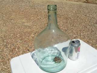 OLD Demijohn Hand Blown Glass Italian Wine Bottle JUG 2096  