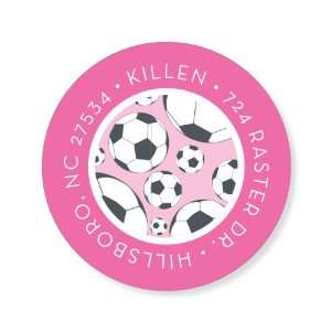  Soccer Number Pink Stickers 