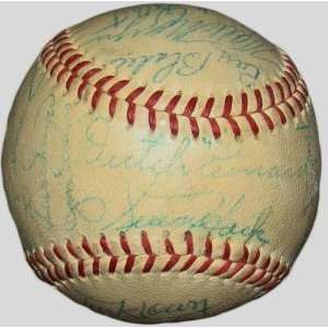  1956 Cubs Team 25 SIGNED ONL Baseball ERNIE BANKS MONTE 