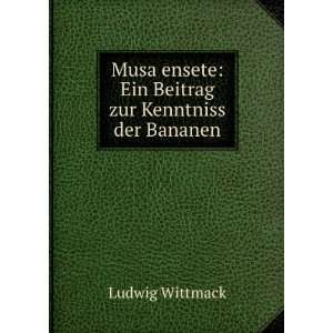   ensete Ein Beitrag zur Kenntniss der Bananen Ludwig Wittmack Books