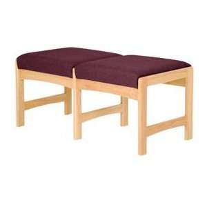  Two Person Bench   Light Oak/Burgundy Fabric Everything 