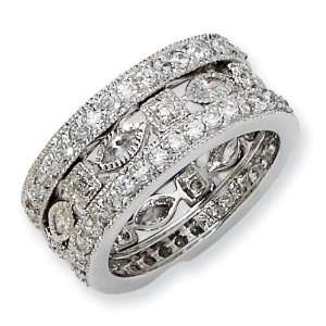  Sterling Silver Rhodium Plated Cubic Zirconia Ring Set 