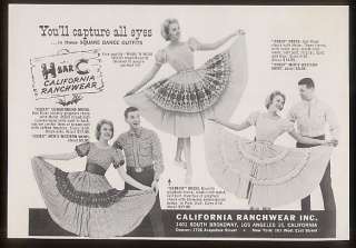 1961 H Bar C Ranchwear square dance dress outfits ad  