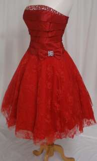 Short Ball Gown Dress Gala Prom Pageant Party Red SZ 6  