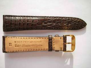 Rios1931 genuine alligator thick matt Mokka watch band  