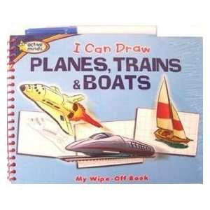    I Can Draw Planes, Trains & Boats Wipe Off Book Toys & Games