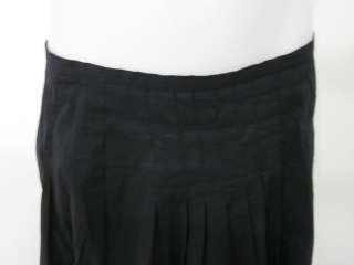BCBG MAX AZRIA Black Cotton A Line Pleated Skirt Sz 2  
