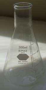 Kimax 26500 500mL Stopper #7 Graduated Flask Beaker WOW  