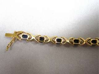 18K Gold, Blue Sapphire & Diamond Tennis Bracelet  