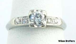 33ctw Genuind Si2 H I Diamond Engagement Vintage Ring   18k White 