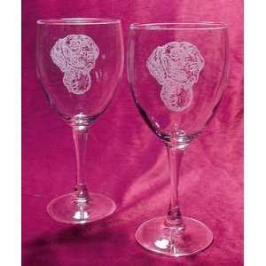  Etched German Shorthaired Pointer Wine Glasses